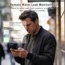 100dB Loud Wireless Water Leak Detector, WiFi Water Leak Sensor for Kitchen Bathroom Basement, Floor & Pipe Drip Alert