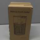 Makeup Brush Holder, Pneumatic Lifting Structure with Dust Cover, water proof Transparent Plastic Storage Box for Vanity and Bathroom Countertop (Black with Red Ball)