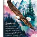 Christian Wall Art Eagle Pictures Isaiah 40 31 Poster Bible Verse Canvas Prints Painting Inspirational Scripture Wall Decor Mountain Forest Artwork for Bedroom Living Room Home Decoration 12x16"