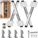 Pocket Door Slides,Pocket Slide Hinges for Installing Hidden Doors, Suitable for Cabinet Doors, Wardrobe Doors, Storage Cabinet Doors (Silver, 18in, 4PC)