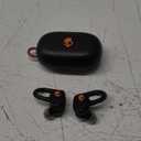 Skullcandy Push Play Active Wireless Earbuds, Bluetooth Headphones, Noise Isolating Fit, 34 Hrs Battery, Secure-Fit Over-Ear Hanger, Sweat Water Resistant, Microphone for iPhone Android - Black/Orange