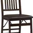 Linon Triena Merlot Mission Back Folding Chair Dark Brown