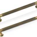Antique Brass Cabinet Pulls, 6-3/10 Inch Solid Brass Dresser Drawer Handles, Modern Furniture Hardware Door Pulls for Cupborard Wardrobe Closet Vanity, Pack Of 5