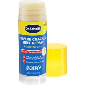 Dr. Scholl's Severe Cracked Heel Repair Restoring Balm 2.5oz, with 25% Urea for Dry, Cracked Feet, Heals and Moisturizes for Healthy Feet (2.5 Ounce (Pack of 1))