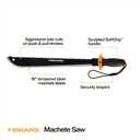 Fiskars Machete Saw, Gifts for Dad, Tempered Steel Blade and Lanyard, 18", Black