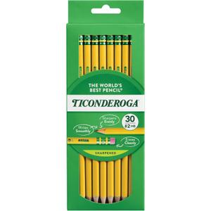 Ticonderoga Wood-Cased Pencils, Pre-Sharpened, 2 HB Soft, Yellow, 30 Count, 6 Packs/180 Count Total