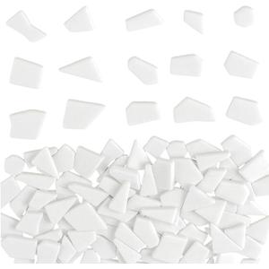 Youway Style White Mosaic Tiles for Crafts Bulk,200g Broken Glass Pieces for DIY Spring Mosaic Art Kit Decor,Garden Mosaic Supplies