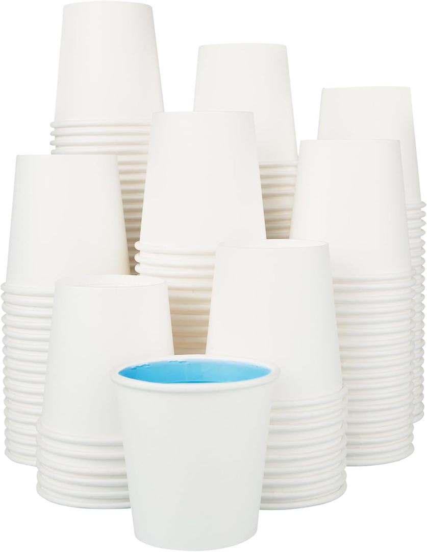 300 Pack 5 oz Paper Cups, Small Bathroom Cups Disposable Paper Cup for Mouthwash,Hot/Cold Beverage Drinking Cup for Party, Picnic, BBQ, Travel and Event (White)