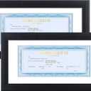 ELSKER&HOME 5x10 Business License Frame Black for 3.5x8 Standard Business License with mat - 5x10 frame without mat for Panoramic Picture, Wall or Tabletop Display (2 Pack)