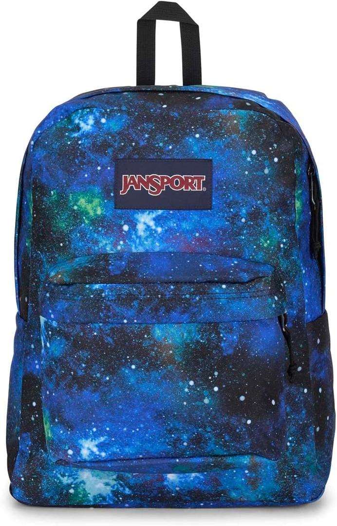 JanSport SuperBreak One Backpack - Durable, Lightweight Bookbag with 1 Main Compartment, Front Utility Pocket with Built-in Organizer - Premium Backpack, Cyberspace Galaxy, One Size