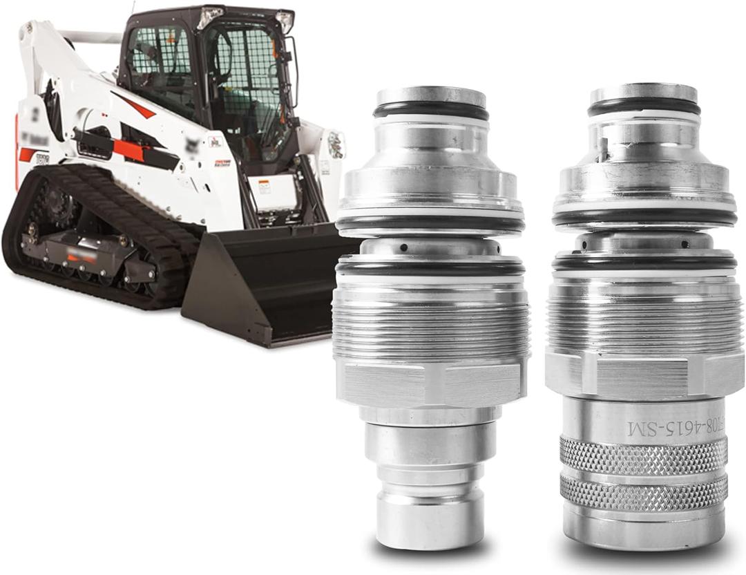 6679837 6680018 Hydraulic Flat Face Connect Coupler, Male & Female Coupler Kit, Thread 46mm Compatible with Bobcat 753-883, A220 - A770, S130 - S770, T140 - T870