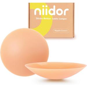 Niidor Adhesive Nipple Covers for Women Sticky Silicone Reusable Pasties Nipple With Travel Case