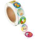 Juvale 1000-Piece 1.5in Motivational Sticker Roll - Cute Animal Reward & Incentive Stickers for Kids & Teachers - School & Classroom Supplies - Award, Star & Encouragement Stickers, 3 Pack