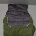 EMUST Dog Coats for Large Dogs L, Reflective Warm Pet Fleece Jacket Snowsuit for Cold Weather with Furry Collar, Windproof Warm Fleece Dog Puffer Jacket, Green