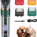 FOREGEMATE Pet Clippers and Trimmers Set, Electric Hair Trimmer, Silent, Waterproof, Cordless, Professional Hair Shears, Remover, Scissors, Supplies, Pet Grooming Kit with Clipper Guards for Dog/Cat