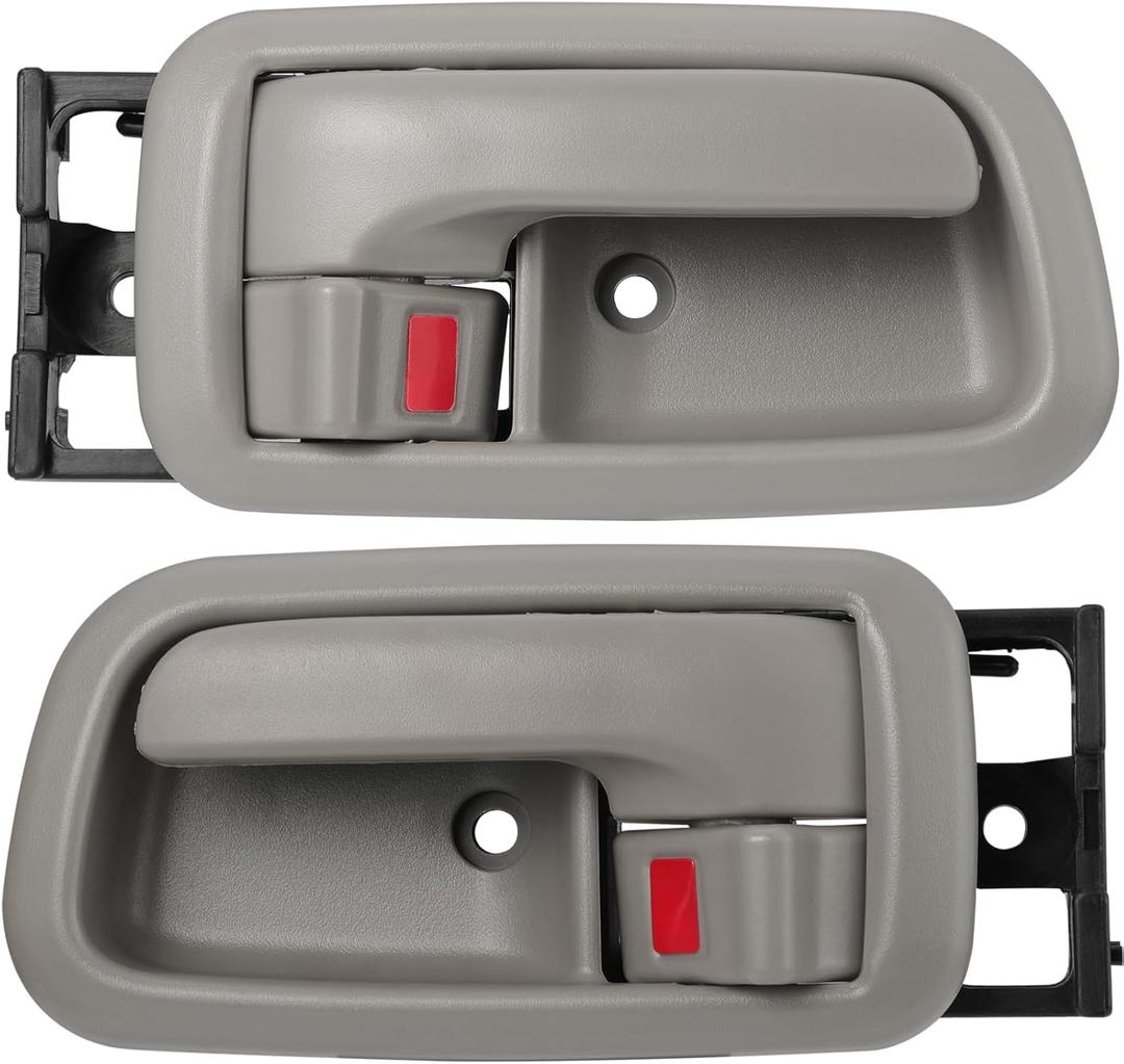 Pair of Interior Door Handles W/Bezel (Light Gray) for Toyota Tundra (Standard/Regular/Extended Cabs ONLY) 2000 2001 2002 2003 2004 2005 2006,Front Left Driver & Right Passenger Side
