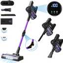 Portable Cordless Vacuum Cleaner: Lightweigt Stick Vacuum with Rechargeable Battery 6-in-1 Powerful Vacuum Cleaner for Home with LED Screen Upgraded Floor Brush for Hardwood Floor Carpets Pet Hair