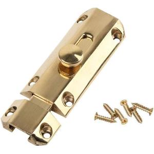 Liyafy 3" Pure Brass Slide Barrel Door Bolt Heavy Duty Gate Security Lock Latch Gold