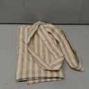 jinchan Tie Up Linen Textured Striped Bow Tie Curtain for Kitchen Bathroom Rod Pocket Pinstripe Valance Window Treatments Ticking Stripe Pull Cord Valance 1 Panel 18 Inch Tan on Linen
