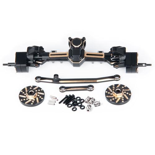 RCHUBAM RC Front & Rear Axle Set Metal Complete Axle with Steering Weights for 1/24 Axial SCX24 RC Crawler Deadbolt C10 Upgrades Accessories Part (Front Axle)