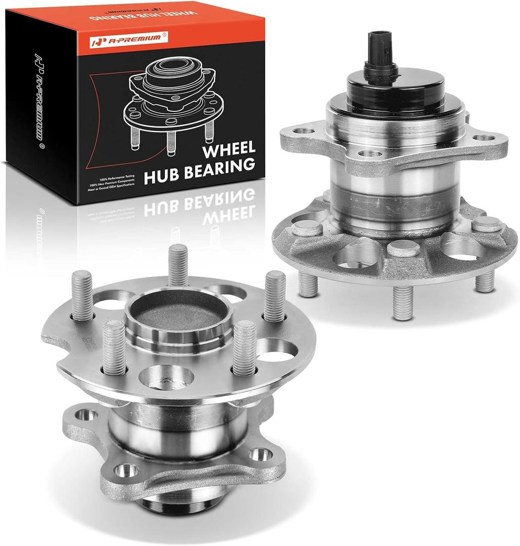 A-Premium Pair [2] Rear Wheel Bearing and Hub Assembly with ABS Compatible with Toyota Sienna 2011 2012 2013 2014 2015 2016 2017 2018 2020, FWD Only