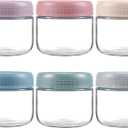 NETANY 6-pack 8oz Glass jars with Airtight Lids, Overnight Oats Containers with Lids, Wide mouth Mason Salad jars, Glass Food Storage Containers for Snacks Yogurt Spice Sugar