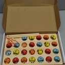 Coogam Wooden Magnetic Fishing Game, Fine Motor Skill Toy ABC Alphabet Color Sorting Puzzle, Montessori Letters Cognition Preschool Gift for Years Old Kid Early Learning with 2 Pole