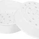2PCS Plastic Steamer Basket Set for Rice Cooker & Pots - Multipurpose Kitchen Gadgets for Vegetables, Dumplings, Food Steam Cooking Accessories (White)