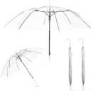 Clear Dome Umbrella, Durable Wind-Resistant Umbrella with Sturdy Bubble Design, Set of 2