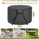 Round Patio Bar Height Table and Chair Cover 90 Inch, Outdoor Round Tall High Patio Table Cover for Patio Rounds Furniture, Patio Set Covers Waterproof Outdoor - 90 X 43 Inch, Black