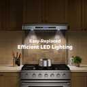 Empava Ducted Range Hood Under Cabinet 30 Inch, Kitchen Stove Vent with Dual Sealed Aluminum Motor, 4-Speed, 500 CFM, Touch Control, Permanent Filters, Stainless Steel, EMPV-RH13