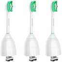 Aoremon Toothbrush Replacement Heads Compatible with Philips Sonicare E-Series Essence Xtreme Elite Advance CleanCare Screw-on Electric Toothbrush Handle Head Come with Hygienic Caps, 3 Count, Green