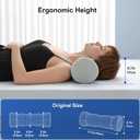 Neck Roll Pillow - Memory Foam Round Neck Pillow - Ergonomic Cervical Roll Pillow, Breathable & Removable Cover - Multi-Use Bolster Pillow for Neck, Leg, Back, Yoga (Blue Grey), Large