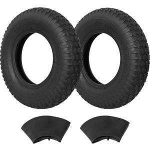 4.80/4.00-8 Tire and Inner Tube, Premium Rubber Wheelbarrow Replacement Parts for Hand Truck Lawn Mower Dollies Wagon Dolly Trailers Go Kart, 2 Pack