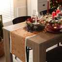 2 Pcs Christmas Gingerbread Table Runner Vintage 13'' x 72'' Merry Christmas Table Runner Xmas Decorations for Xmas Holiday Party Home Dining Kitchen Decor