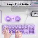 Atelus Large Print Keyboard, USB Wired Computer Keyboard, Full Size Keyboard with Number Pad for PC Laptop Desktop Windows 7 8 10 11 (Purple Colorful)