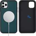 for Magsafe Magnetic case for iPhone 11 pro Leather case magsafe Compatible Wireless Charging - Green