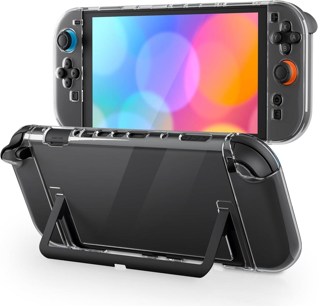 FUNDIARY Clear Skins for Nintendo Switch 2 Skin PC Hard Shell Case Protector Switch 2 Transparent Protective Shell Cover Grips Controller Accessories Gifts for Chrismas - Not Easy to Fall Off