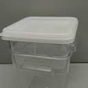 2 Pieces Square Food Storage Containers Polycarbonate Clear food Container with Lid Commercial Storage with Graduations for Commercial Kitchen Dough Marinating Meat (White,2 Qt,4 Qt)
