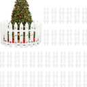 36PCS Christmas Tree Fence Decorations, White Small Plastic Picket Fence Panels, Xmas Indoor Outdoor Gate for Tree Weeding Party Garden Home Decorations (Assembly Needed)