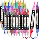 TBC The Best Crafts 36 Colors Dual Tip Acrylic Paint (72 colors/36 pieces),Waterproof, Non-Toxic, odorless, Suitable for Paper, Pottery, Stones, Backpacks, Glass (72 colors/36 pieces)