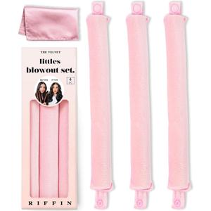 Littles Heatless Curls Overnight Rods - Upgraded Directional Grip Velvet Heatless Hair Curler to Sleep in No Heat Heatless Curling Flexi Rods Foam Hair Rollers for Blowout Look Long & Short Hair
