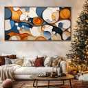 Abstract Wall Art - Modern Colorful Canvas Wall Art for Living Room- Large Framed Decorations, Wall Decor for Bedroom - Office Artwork Wall Decor (40"L x 20"W, Brown)