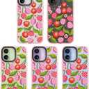 for iPhone 17 Case Cute - Durable Shockproof 6.6 ft Drop Impact Phone Case - Funny Plaid Cherry Design (6.3") Glitter Pink