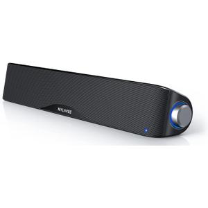 Nylavee Computer Speakers, Hi-Fi Stereo Computer Sound Bar with Bluetooth & 3.5mm Aux, USB/USB-C Powered for Desktop PC, Laptop & Monitor, Built-in Mic and Headphone Jack