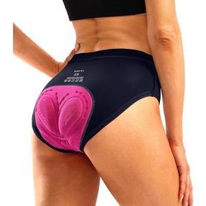 Bikewa Women's 4D Padded Bike Underwear Cycling Bicycle Shorts Biking Riding Briefs Biker Cycle Undershorts for Women (Large, Navy)