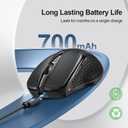 TECKNET Wireless Mouse Rechargeable, 2.4G USB-A Silent Mouse, Quiet Click, 6 Adjustable 4800 DPI, Cordless Computer Mice, Ergonomic Mice for Laptop, 6 Buttons for Chromebook, Ergo Grip - Black