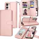 Galaxy S23+ Case, Galaxy S23 Plus Wallet Case, Tekcoo Luxury PU Leather ID Cash Credit Card Slots Holder Carrying Folio Flip Cover [Detachable Magnetic Hard Case] for Samsung S23 Plus 5G [Rose Gold]