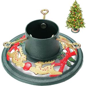 XINISS Christmas Tree Stand, for Real and Artificial Trees Metal Base with Water Reservoir, Heavy Duty Holder for 6Ft Xmas Tree,Stable and Durable Adjustable Diameter Fits Multiple Trunk Sizes