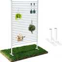Outdoor Privacy Screen Fence with Stand 3FT x 5FT, Freestanding Privacy Fence Panels for Outside, No Dig Fence for Air Conditioner, Trash Can, AC Unit, Patio Lattice Fence Trellis White